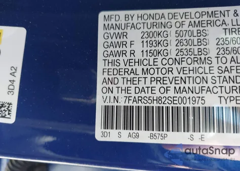 2025 Honda Cr-V Hybrid Sport-L z USA, uszkodzony, nr VIN 7FARS5H82SE001975